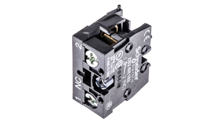 Schneider Electric ZB2BE102: Blocco contatti 1NC 600V con terminali a vite - Ideale per circuiti di controllo, corrente nominale 10A.