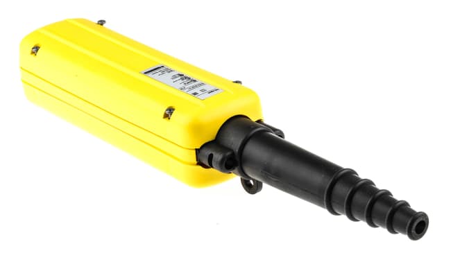 Contenitore pulsantiera Schneider Electric XACA04H7, IP65, 4 fori Ø22mm, dimensioni 440x80x70mm, materiale polipropilene.