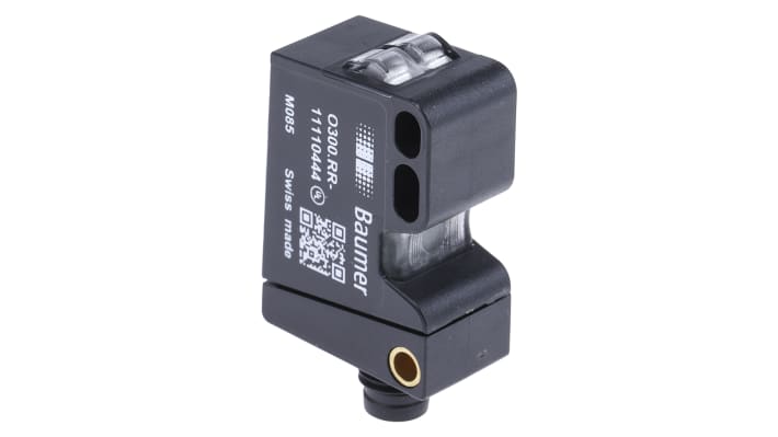 Sensore fotoelettrico rettangolare Baumer O300.RR-GD1Z.72N, rilevamento fino a 4 m, IP67, montaggio flessibile, corpo in ASA e PMMA.