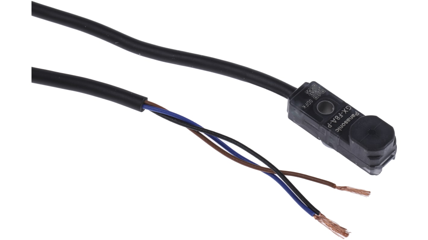 Sensore di prossimità Panasonic GX-F8A-P, induttivo PNP, 2,5 mm, IP68, 12-24 V c.c., dimensioni 24x8x7,4 mm, montaggio non a filo.