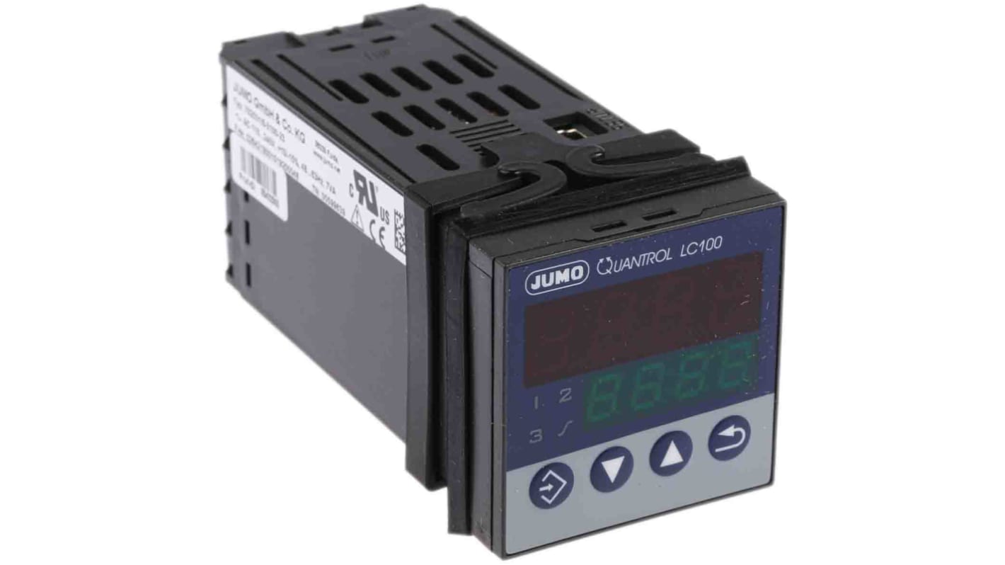 Jumo 702031/8-3100-23, regolatore di temperatura PID QUANTROL, 48x48 mm, alimentazione 110-240 V, grado di protezione IP65.