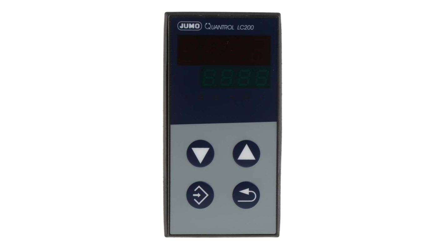 Jumo 702032/8-2100-23, termoregolatore PID QUANTROL, 48 x 96 mm, ingresso universale, IP65, display LED, interfaccia RS485.