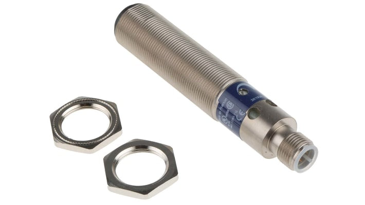 Sensore fotoelettrico cilindrico Telemecanique Sensors XU2M18AP20D - Rilevamento 50 m, uscita PNP, IP67 - Ideale per movimentazione materiali.