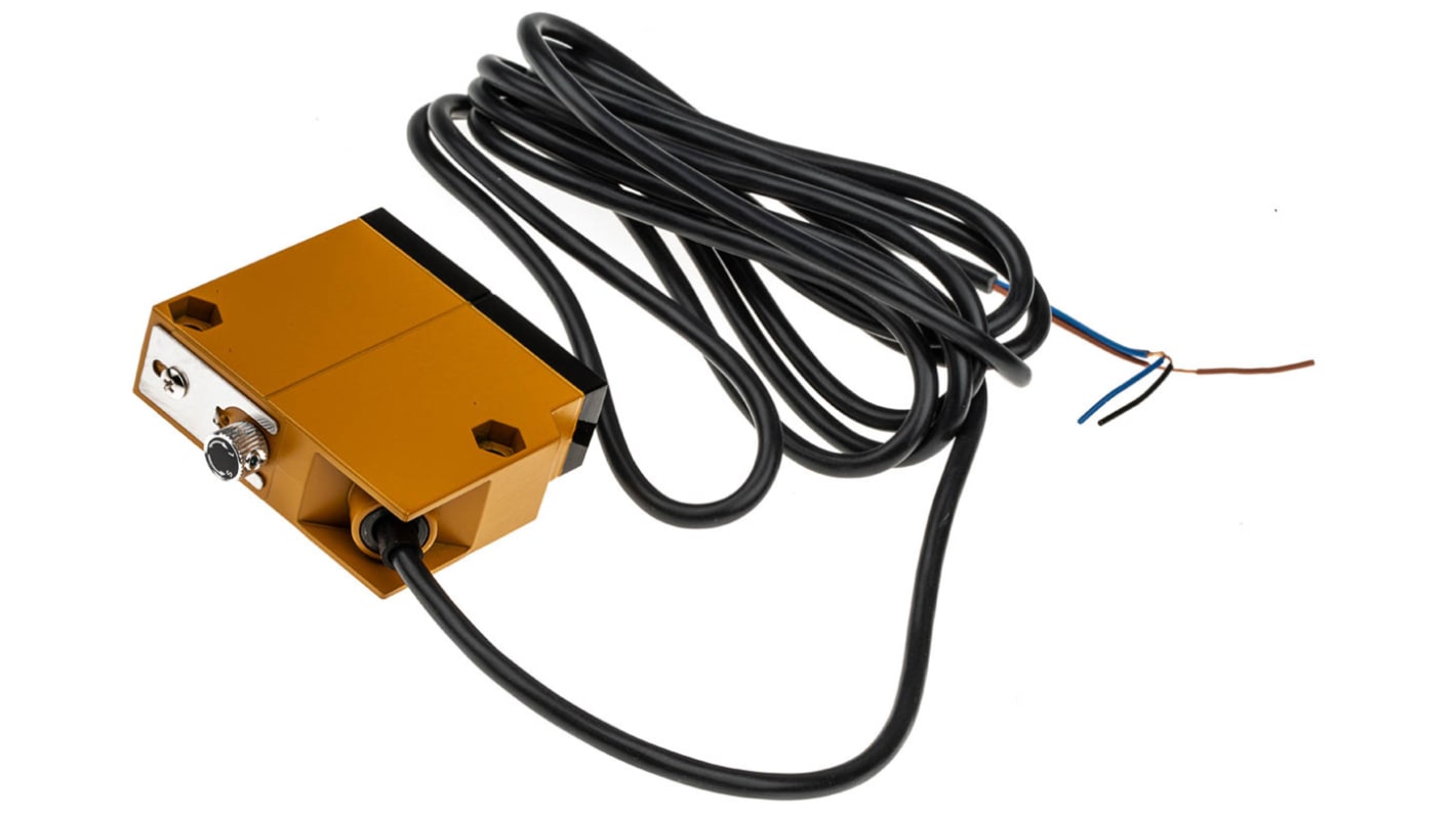 Sensore fotoelettrico rettangolare Omron E3S-LS10XB4, rilevamento 30-100 mm, uscita PNP, IP67, temperatura -25°C/+55°C.