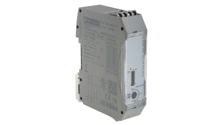 Trasformatore di corrente Phoenix Contact 2904922, ingresso 4000A, uscita 0-1A, montaggio su flangia, dimensioni 70,4 x 22,5 x 85mm.