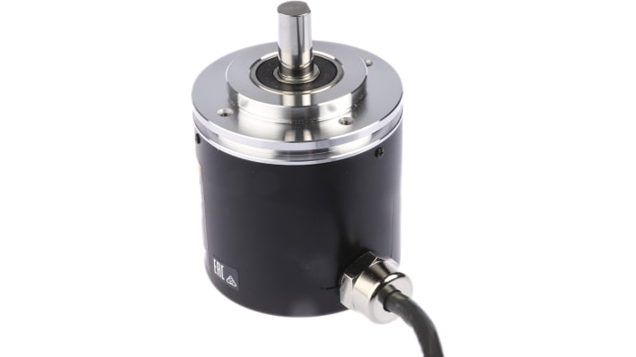 Encoder assoluto NPN Omron E6F-AG5C-C 360 2M, 360 impulsi/giro, diametro albero 10 mm, IP65, altezza 85 mm, larghezza 60 mm.