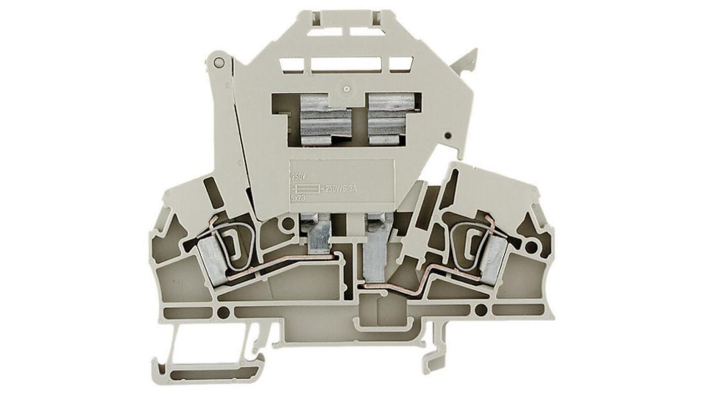 Morsettiere con fusibile ZSI Weidmüller 1616430000 2,5mm² per collegamento sicuro e montaggio diretto. Compatibili con fusibile da 6.3A.