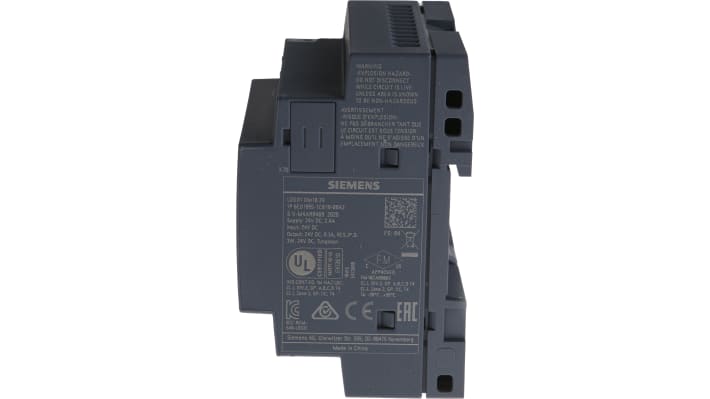 Modulo I/O digitale Siemens 6ED1055-1CB10-0BA2 per PLC LOGO!, 8 ingressi/uscite, montaggio su guida DIN, dimensioni 90 x 71,5 x 58 mm.