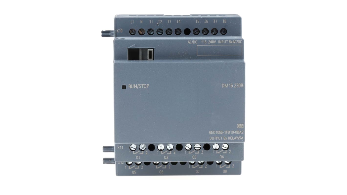 Modulo I/O Siemens 6ED1055-1FB10-0BA2 per PLC LOGO! 8 e 8.2, 8 ingressi e 8 uscite, ideale per controllo automatizzato e assemblaggi.