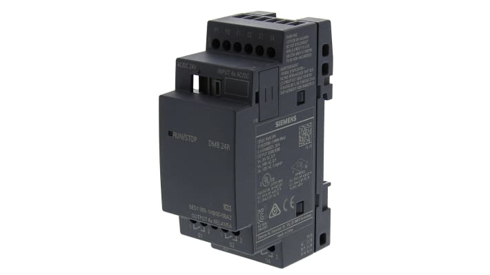 Modulo I/O Siemens LOGO! 6ED1055-1HB00-0BA2: 4 ingressi/uscite digitali, corrente 5A, compatibile con LOGO! Serie 8.2. Automazione industriale affidabile.