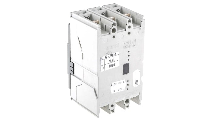 Interruttore magnetotermico ABB XT1N 160 TMD, 160 A, 690 V, 3 poli, montaggio su guida DIN, dimensioni 76,2 x 130 x 70 mm.