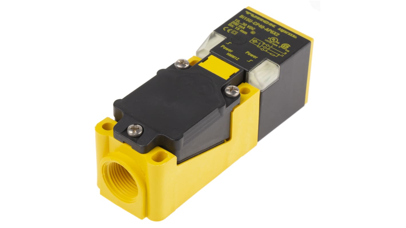 Sensore di prossimità PNP Turck BI15U-CP40-AP6X2, induttivo, 15 mm, IP68, montaggio a filo, -30/+85 °C.