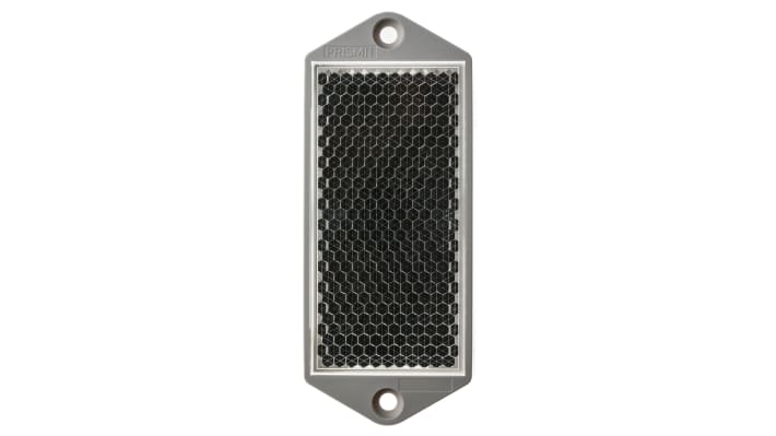 Riflettore Banner BRT-100X55A per sensore VALU-BEAM, dimensioni 100 x 55 mm, montaggio a pannello, corpo in acrilico.