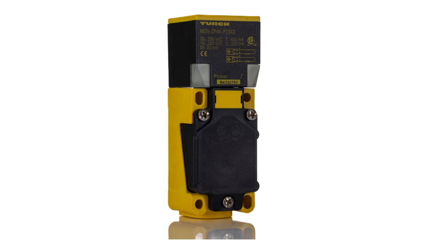 Sensore di prossimità Turck NI20-CP40-FZ3X2, rettangolare, 40 mm, rilevamento fino a 20 mm, IP67, montaggio non a filo.