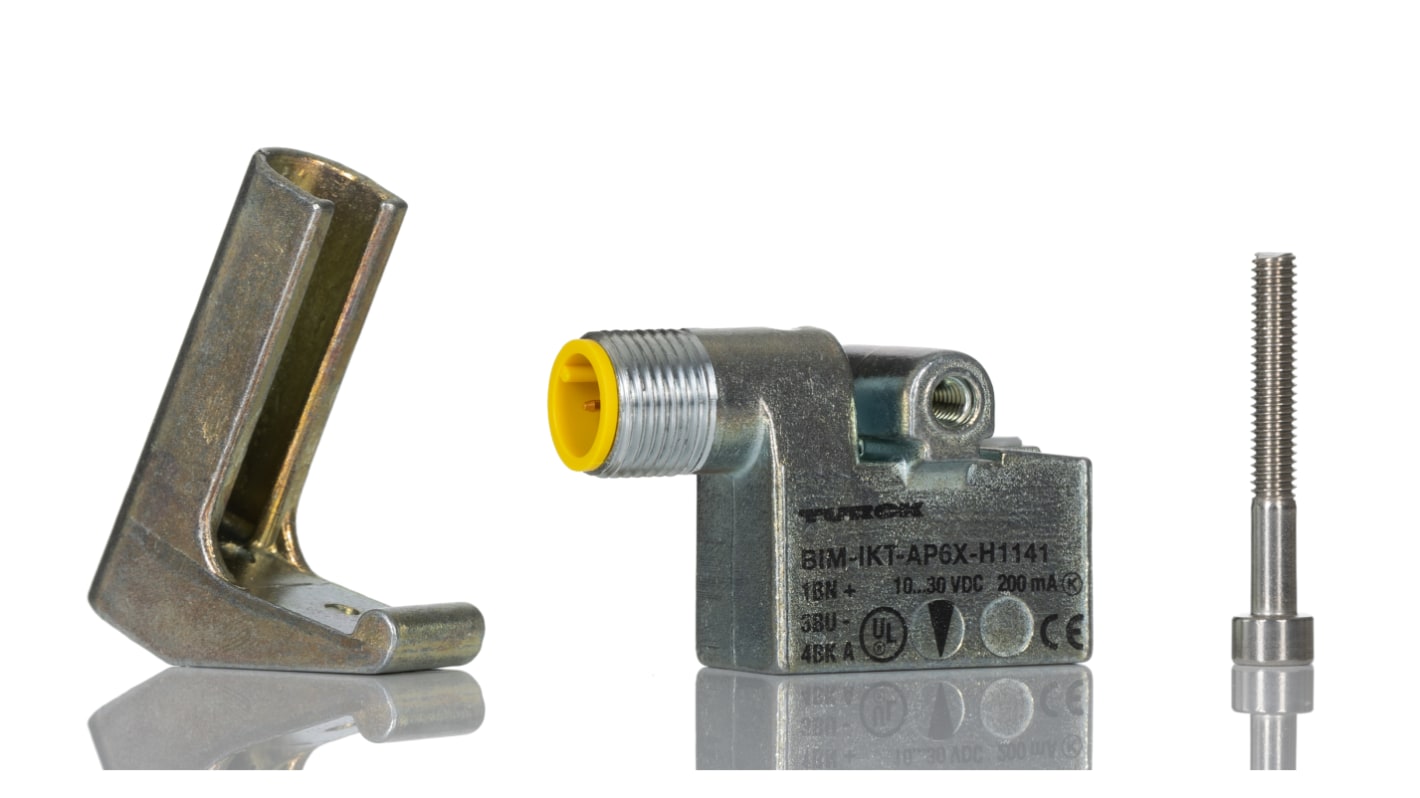 Sensore di prossimità rettangolare PNP Turck BIM-IKT-AP6X-H1141 W/KLI3, tecnologia induttiva, IP67, dimensioni 30 x 14.6 x 28 mm.