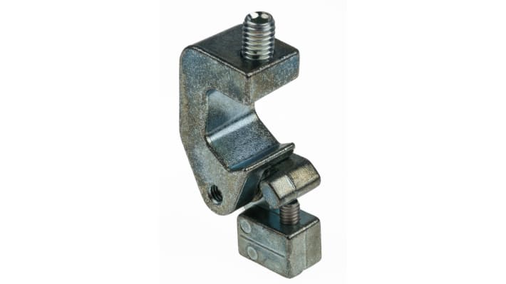 Morsetto di montaggio Turck KLA-2 per cilindri a tirante, progettato per un'installazione stabile di sensori fotoelettrici e induttivi.