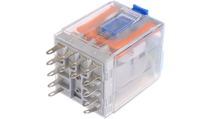 Relè di potenza Turck C4-R30/024VDC, 3PDT, montaggio a innesto, dimensioni 35 x 35 x 52,5 mm, corrente 10 A, IP40.