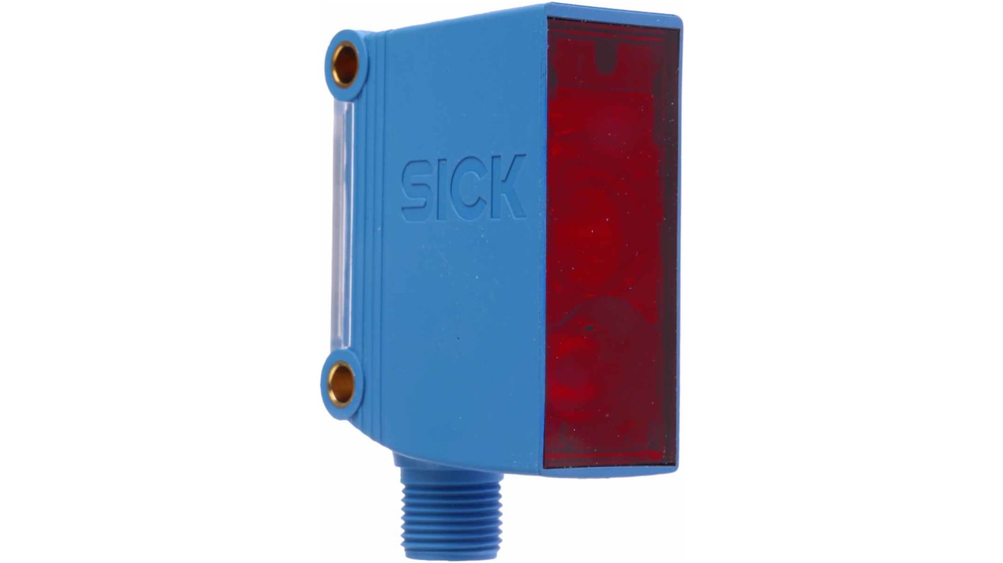 Sensore fotoelettrico rettangolare Sick GL10-P4212 a retroriflessione, rilevamento 80 mm-15 m, uscita PNP, montaggio a pannello.