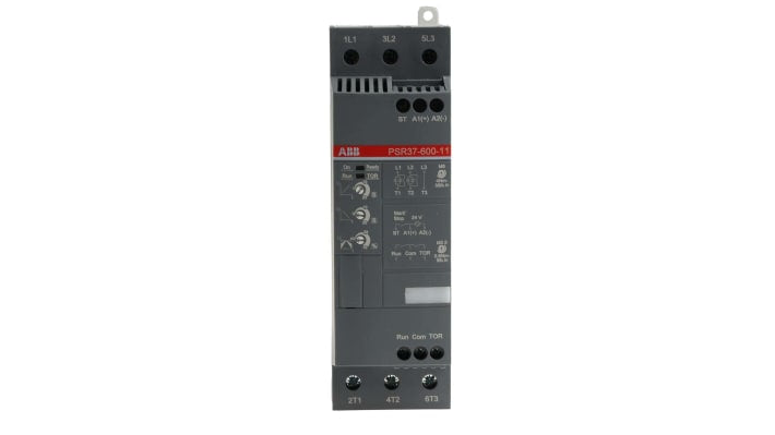 ABB 1SFA896110R1100, avviatore soft-start manuale 3 fasi, potenza 22 kW, corrente 37 A, dimensioni 187 x 153 x 54 mm.