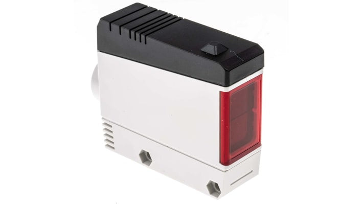 Sensore fotoelettrico rettangolare Carlo Gavazzi PMP12RI, rilevamento fino a 12 m, uscita NA/NC, grado di protezione IP67.