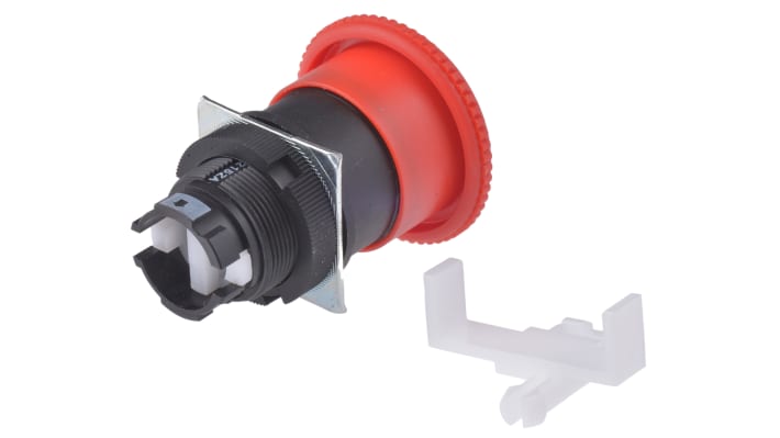 Omron A22E-M-12-EMO, pulsante di arresto d'emergenza rosso, montaggio a pannello, diametro foro 22 mm, protezione IP65.