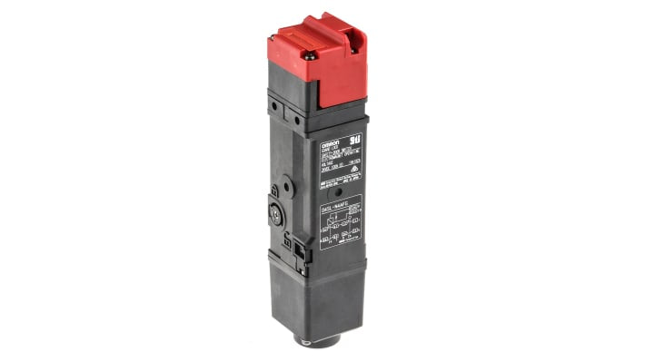 Interruttore di interblocco a solenoide Omron D4SL-N4AFG, 24 V cc, protezione IP67, dimensioni 39 mm x 179.5 mm x 39 mm.