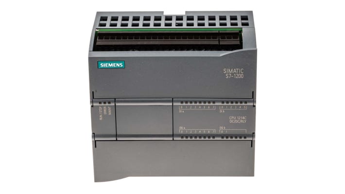 CPU PLC Siemens 6ES7214-1HG40-0XB0 per S7-1200, 14 ingressi digitali, 2 analogici, 10 uscite digitali - Ideale per impianti di produzione e HVAC.