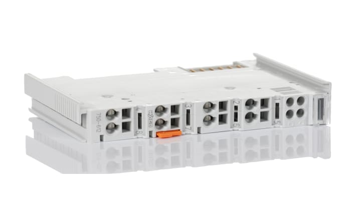 Alimentatore PLC Wago 750612, 230 V, 10 A, montaggio su guida DIN 35 mm, dimensioni 100 x 12 x 69,8 mm, grado di protezione IP20.