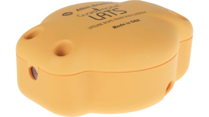 Allen Bradley Guardmaster 440E-A17105, tenditore in nylon rinforzato giallo per sistemi di tensionamento funi, forza di tenuta 500N. Include accessori per installazione rapida.