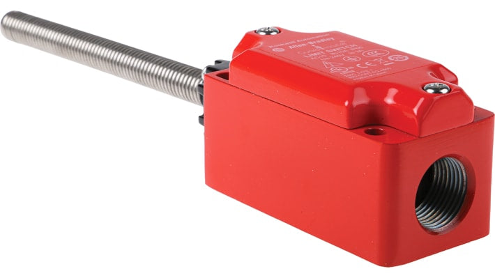 Interruttore di fine corsa Allen Bradley Guardmaster 440P-MSRS11B, attuatore a leva a molla NO/NC, protezione IP66, dimensioni 211mm x 40mm x 43mm.