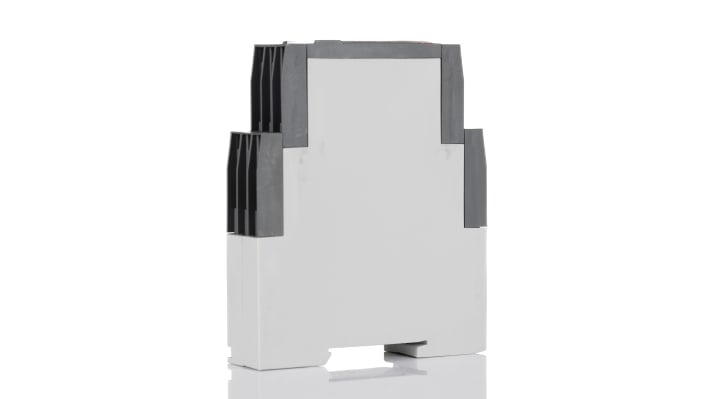 Relè di monitoraggio temperatura ABB CM-MSS, montaggio su guida DIN, intervallo -25 a +60 °C, dimensioni 103,7 x 22,5 x 85,6 mm.