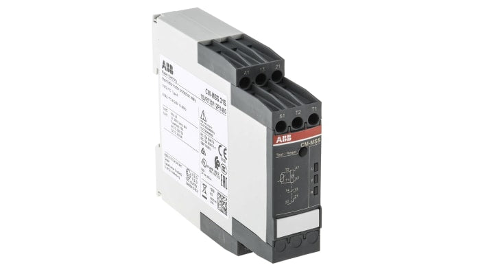 Relè di monitoraggio temperatura ABB, contatti SPDT, montaggio su guida DIN, dimensioni 103.7 x 22.5 x 85.6 mm.