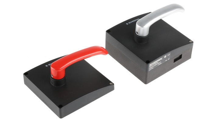 Schmersal AZ/AZM 200-B30-RTAG1P1, attuatore di emergenza a destra in termoplastica rinforzata, design leggero per uso con interruttore di sicurezza.