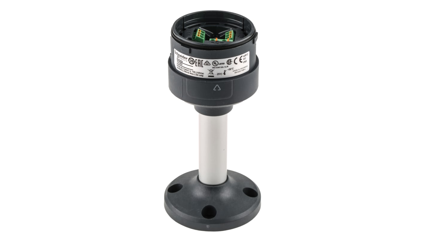 Base di montaggio con tubo Schneider Electric XVUZ02 per torri faro Harmony XVU, Ø base 70mm, resistente IP65. Ideale per applicazioni industriali.