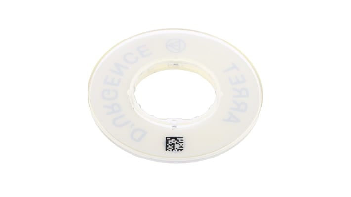 Piastra per legenda contrassegnata 3D Schneider Electric ZBY9120 per pulsanti con testa a fungo Harmony XB4/XB5. Ideale per arresto di emergenza.