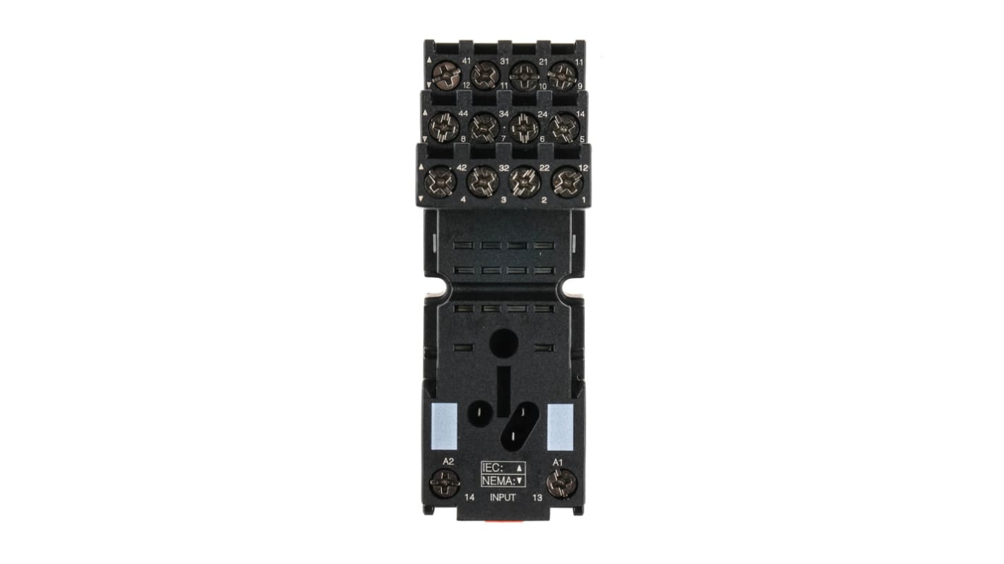 Connettore femmina Schneider Electric RXZE2S114M per relè Serie Harmony RXZ - RXM. Resistenza dielettrica 2,5 kV, peso 70 g. Ideale per impianti petroliferi, industrie alimentari e sistemi HVAC.