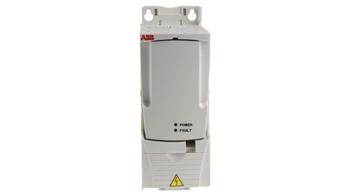 Inverter ABB ACS355-03E-03A3-4, potenza 1,1 kW, montaggio a pannello, dimensioni 239x70x187 mm, controllo vettoriale.
