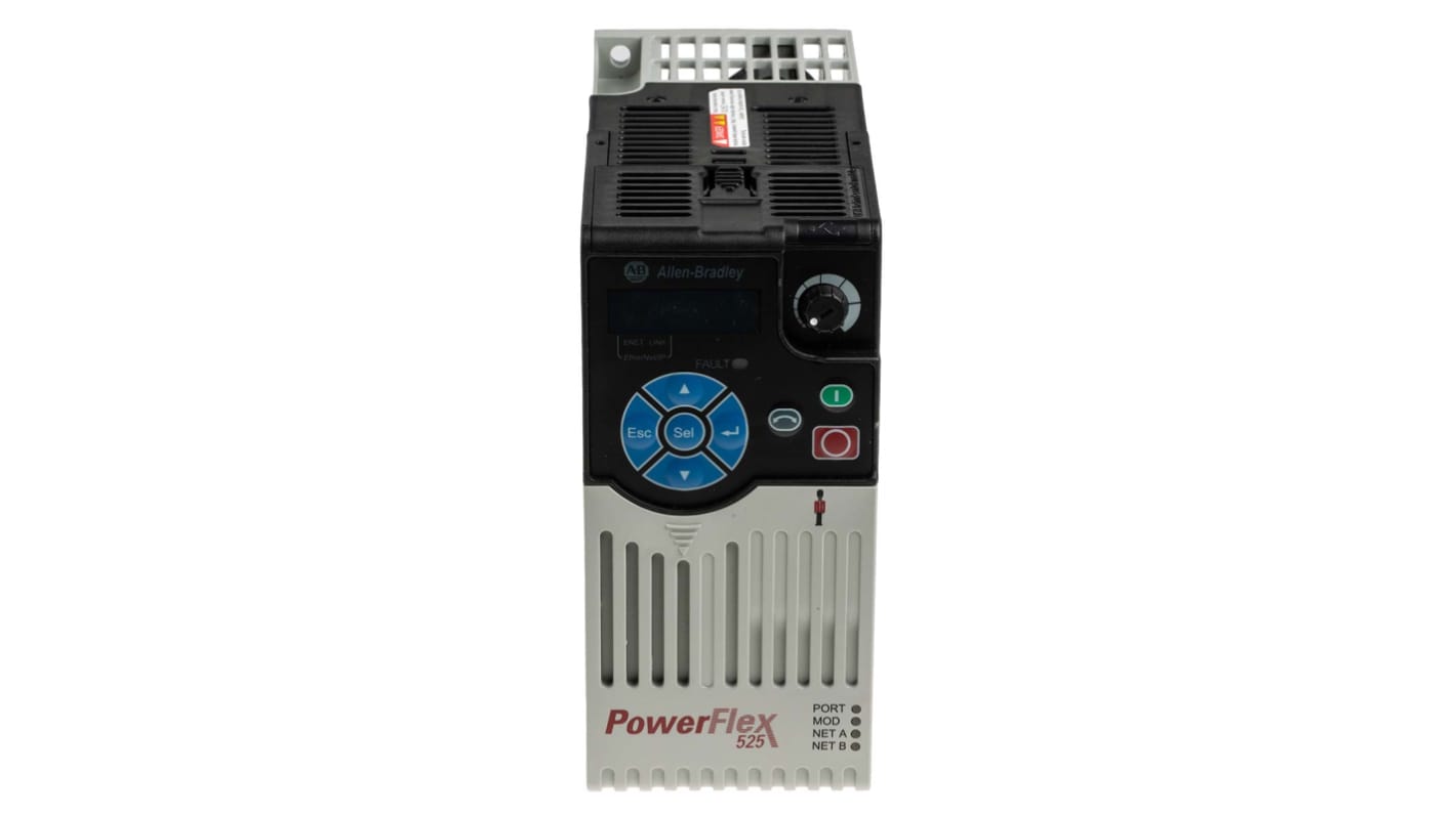 Inverter trifase Allen Bradley PowerFlex 525 - 1,5 kW, 400 V c.a., controllo motore versatile per pompe e nastri trasportatori.