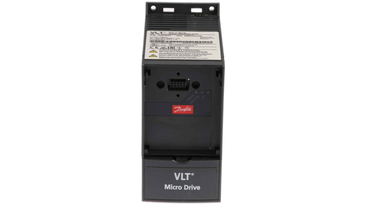 Inverter Danfoss 132F0001 VLT FC51, potenza 0,18 kW, montaggio a pannello, dimensioni 150x70x148 mm, grado di protezione IP20.