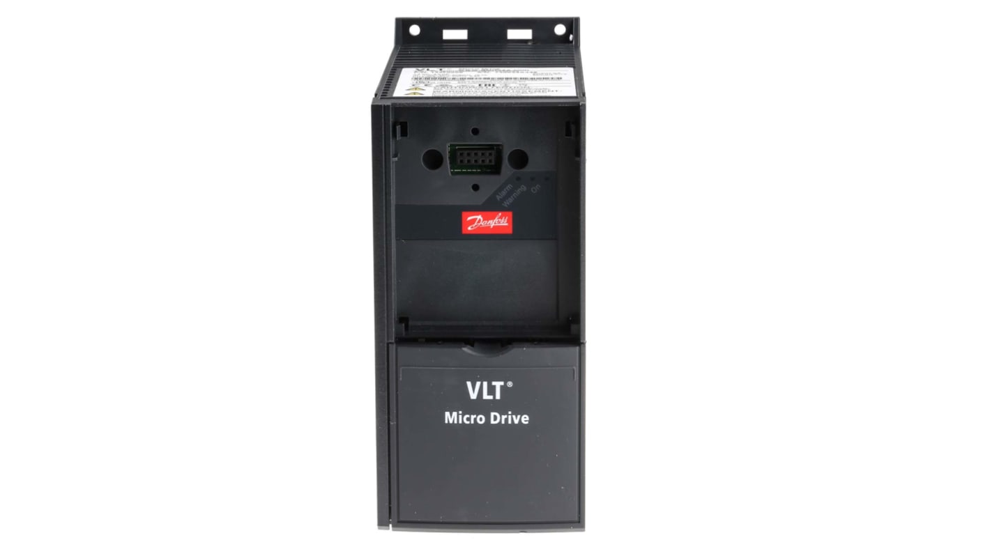 Inverter Danfoss 132F0005 VLT FC51, potenza 1,5 kW, montaggio a pannello, dimensioni 75x176x168 mm, grado di protezione IP20.