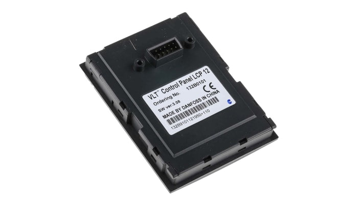 Pannello di controllo Danfoss 132B0101 per VLT Micro Drive, compatibile con motori fino a 22 kW, montaggio su guida DIN.