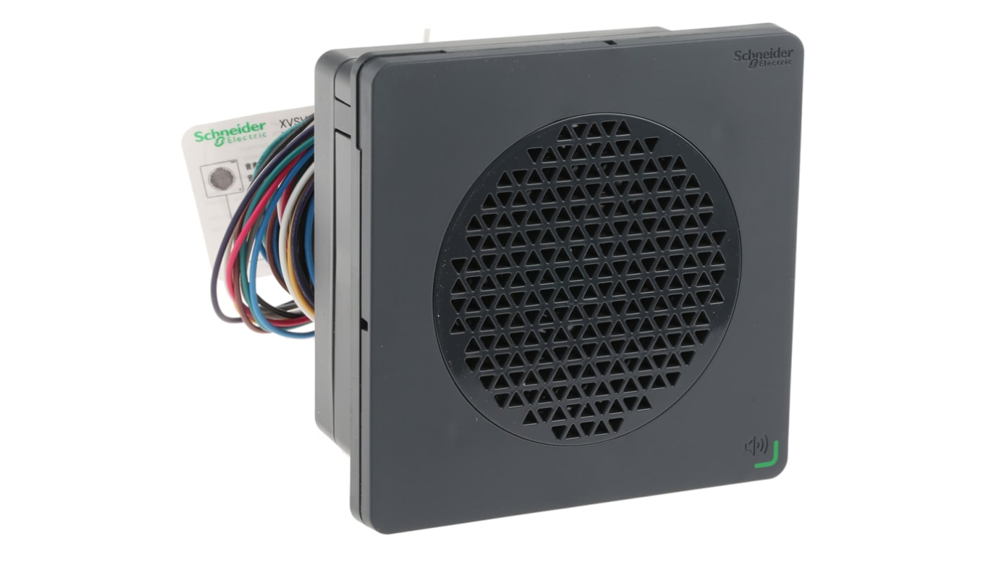 Sirena elettronica Schneider Electric XVSV9BBP, 12-24 V c.c., volume 97 dB, montaggio a parete, grado di protezione IP65.