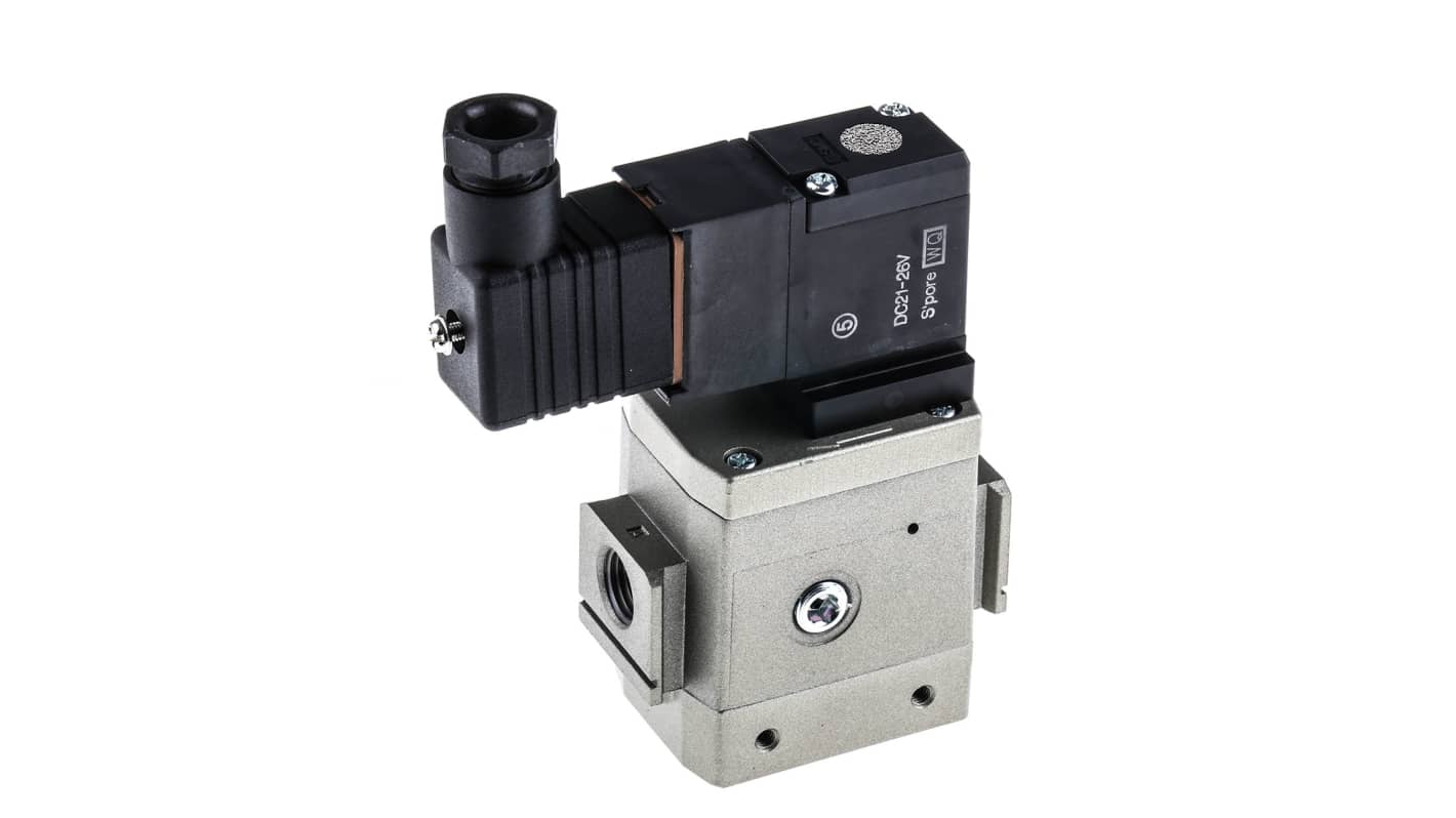 SMC AV2000-02-5DZ-Q, valvola pneumatica soft start con attacco R 1/4 femmina, pressione operativa 0,2-1,5 MPa, corpo in alluminio.