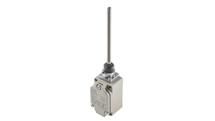 Interruttore di fine corsa Omron WLNJ-G-N con molla elicoidale, configurazione NO/NC, grado di protezione IP67. Dimensioni 203,7 x 42 x 40 mm.