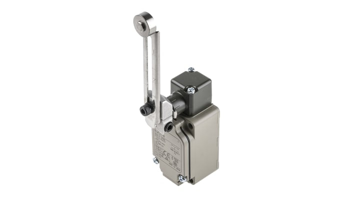 Interruttore di fine corsa a leva a rullo Omron WLCA12-Y-N, configurazione NO/NC, protezione IP67, dimensioni 40 mm x 53.2 mm x 94.1 mm.