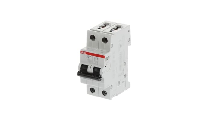 Interruttore magnetotermico ABB S202M-C4, Tipo C, 4 A, 10 kA, montaggio su guida DIN, dimensioni 88x35x76 mm.