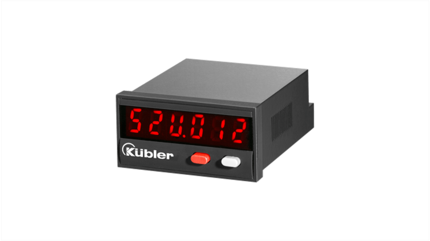 Contatore ore LED Kübler 6.52U.012.300, montaggio a pannello 45 x 22 mm, alimentazione 10-30 V c.c., intervallo 0.0001-999999.