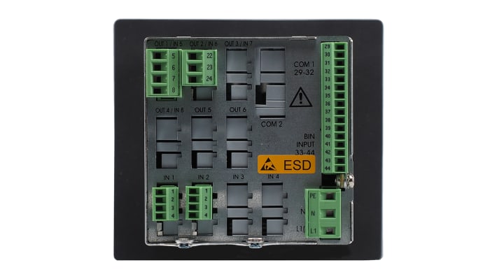 Termoregolatore PID Jumo 703590/281-8800-350000-23-00, dimensioni 144 x 133 mm, alimentazione 110-240 V, display TFT multicolore.