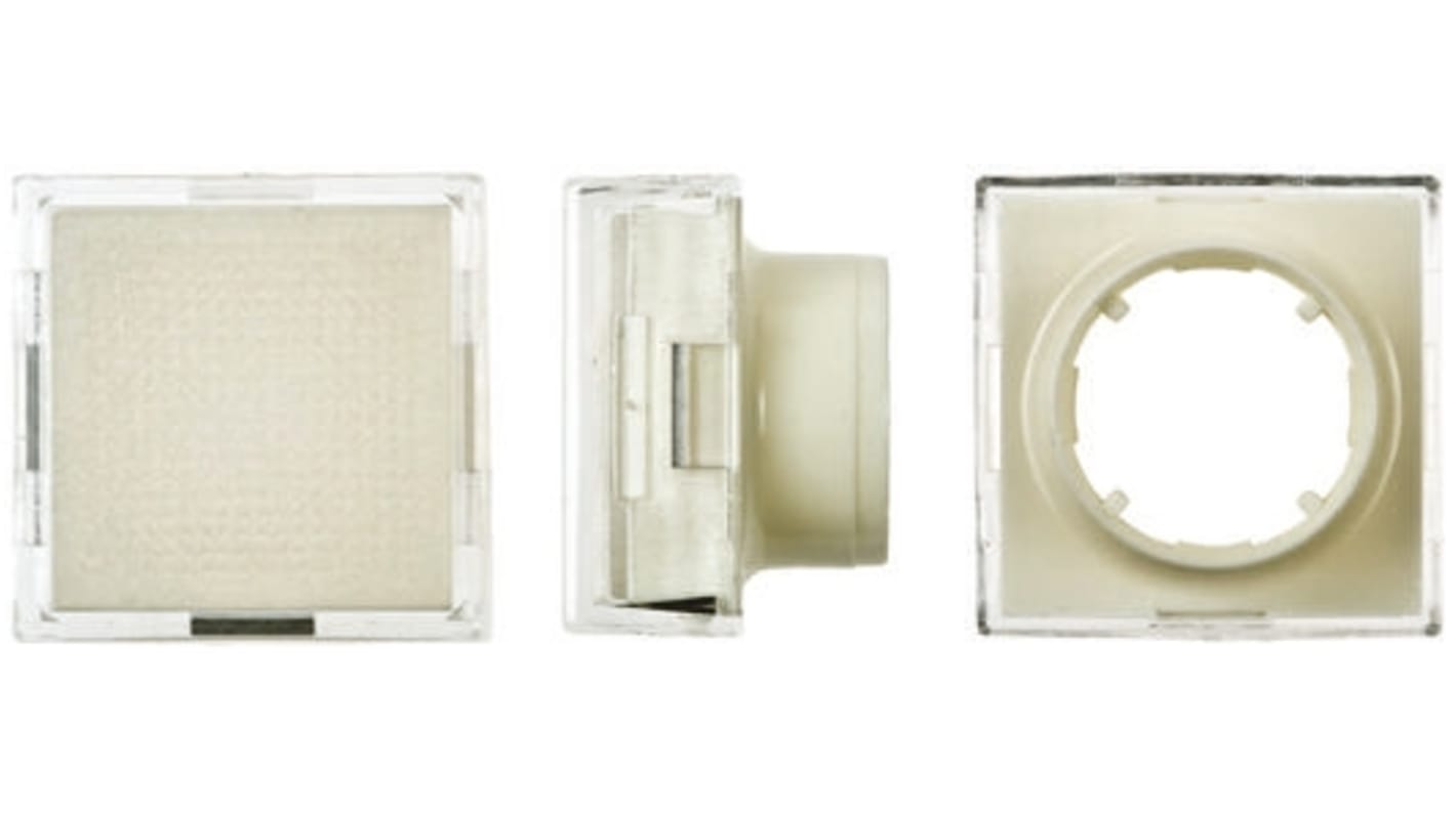 Lente pulsante quadrata bianca Saia-Burgess 563011-605 per Serie TP2, grado di protezione IP67, montaggio a pannello.