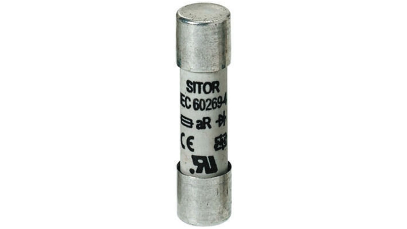 Fusibile a cartuccia Siemens 3NC1008, 8A, 10 x 38 mm, per protezione semiconduttori, tensione 600V ca, classe aR.